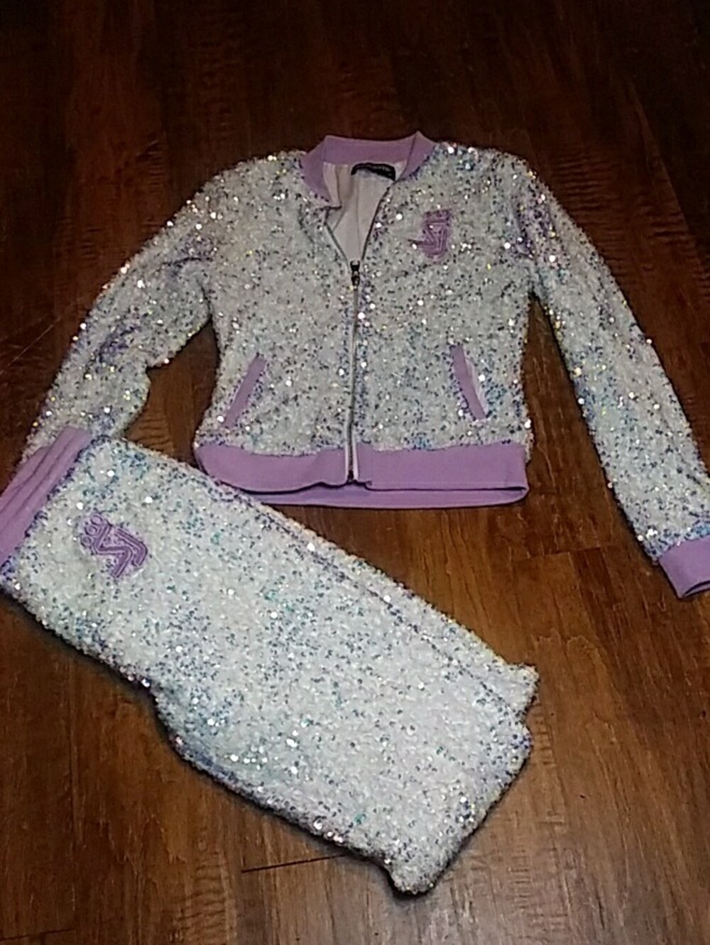 SHANE JUSTIN Girls' Sparkle  Joggers - Light Purple Trim